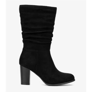 NWOT New York Company NY&C 8.5 Amena Faux Suede Mid Calf Black Boots 125658